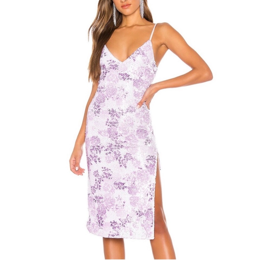 Floral Purple and White Slip Dress